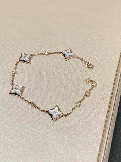 Pomuse STAR 4 MOTIF MOP DIAMOND PINK GOLD BRACELET