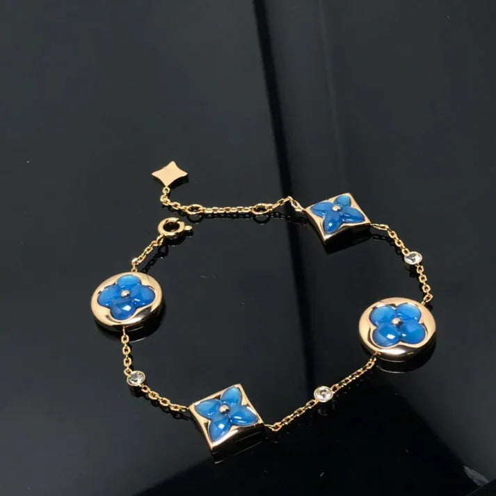 Pomuse STAR AND SUN 4 MOTIF BLUE BRACELET