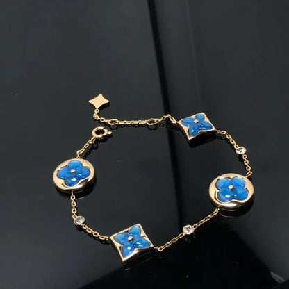 Pomuse STAR AND SUN 4 MOTIF BLUE BRACELET