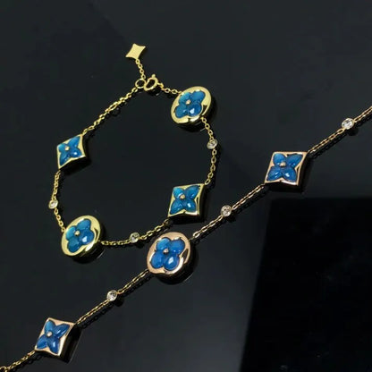 Pomuse STAR AND SUN 4 MOTIF BLUE BRACELET