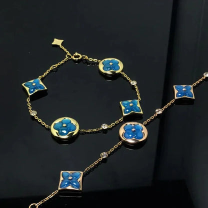 Pomuse STAR AND SUN 4 MOTIF BLUE BRACELET