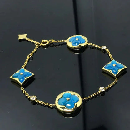 Pomuse STAR AND SUN 4 MOTIF BLUE BRACELET