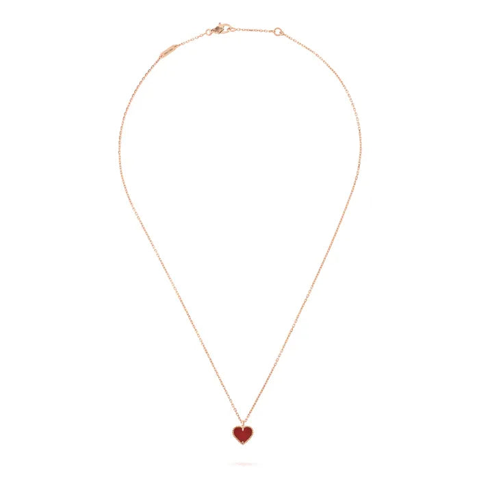 Pomuse SWEET CLOVER CARNELIAN HEART NECKLACE