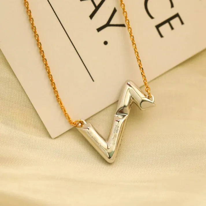 Pomuse VOLT SILVER DIAMOND PEDANT NECKLACE