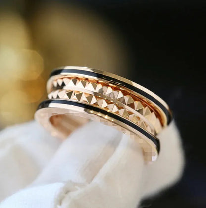 Pomuse ZERO 1 GOLD BLACK CERAMIC RING