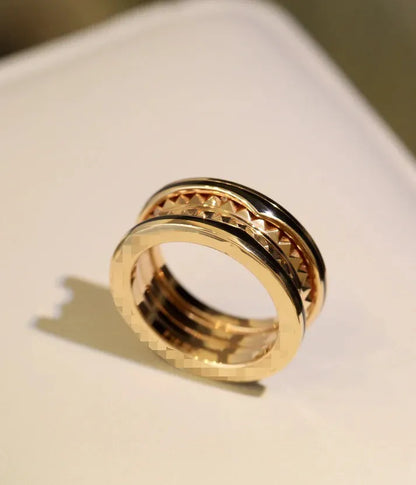 Pomuse ZERO 1 GOLD BLACK CERAMIC RING