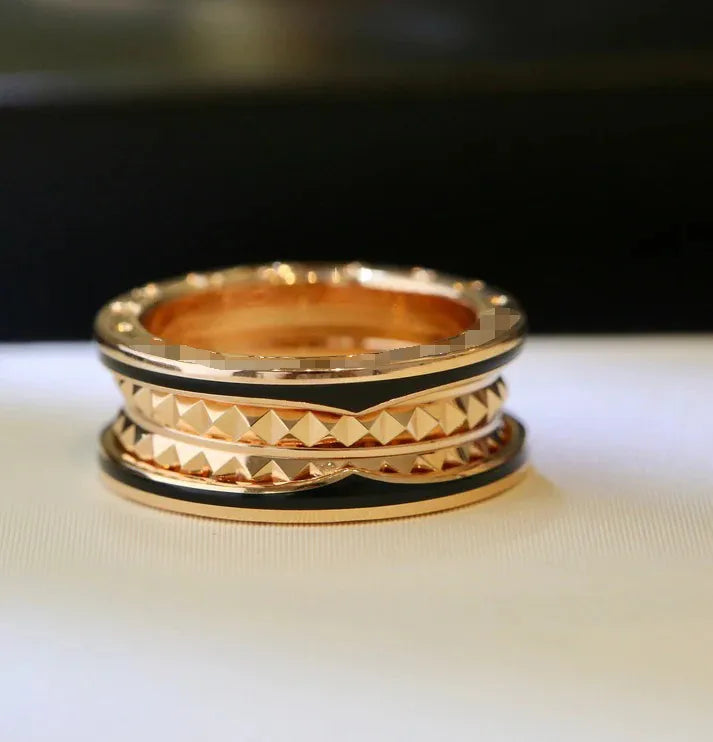 Pomuse ZERO 1 GOLD BLACK CERAMIC RING
