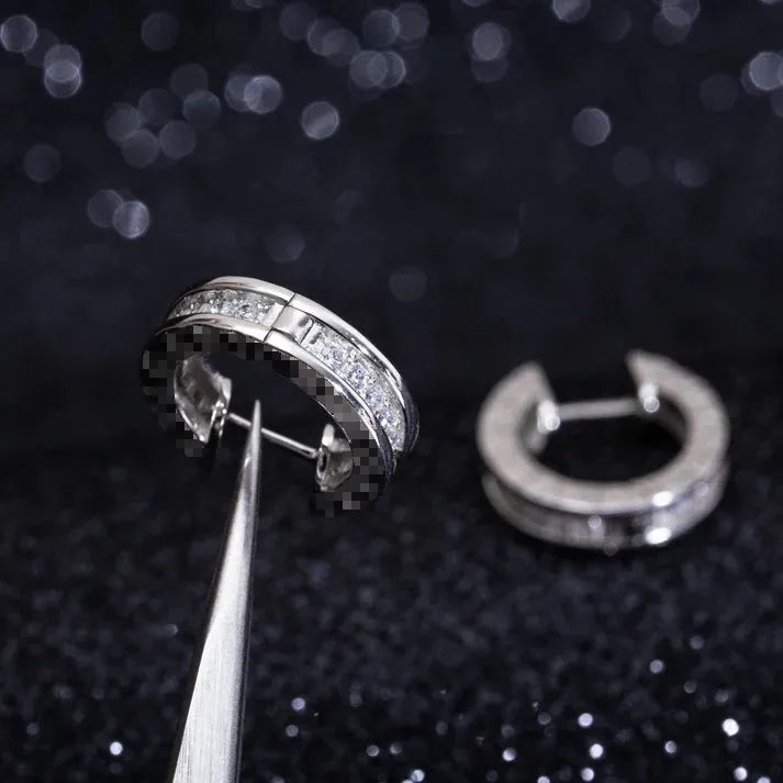 Pomuse ZERO 1 MINI SILVER DIAMOND EARRINGS