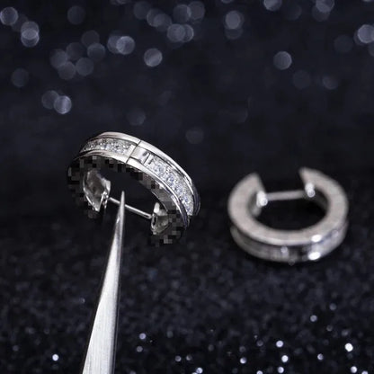 Pomuse ZERO 1 MINI SILVER DIAMOND EARRINGS