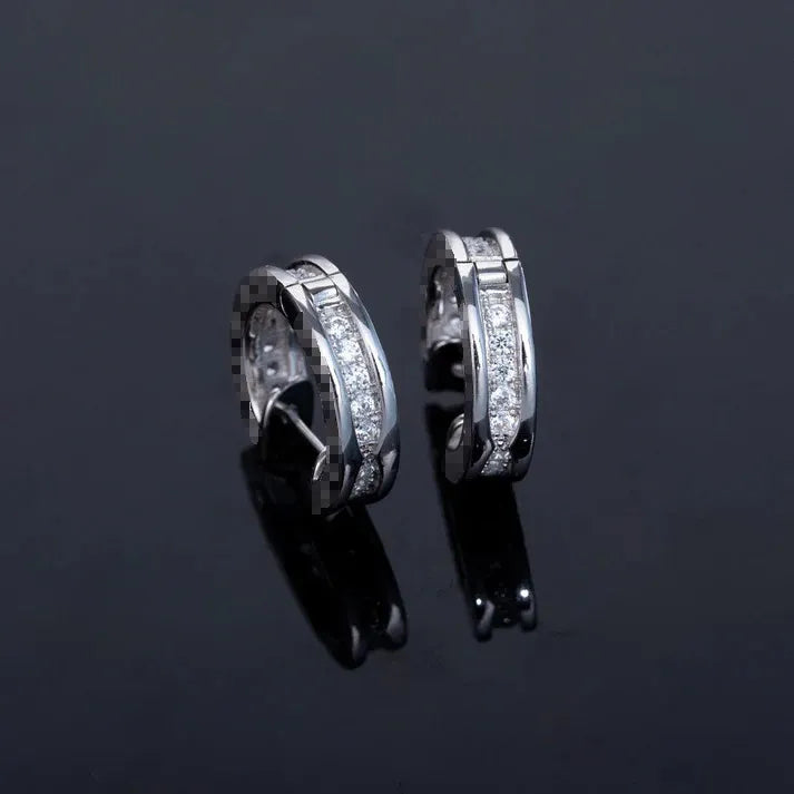 Pomuse ZERO 1 MINI SILVER DIAMOND EARRINGS