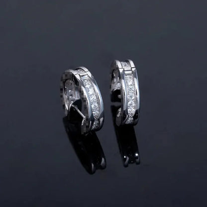 Pomuse ZERO 1 MINI SILVER DIAMOND EARRINGS