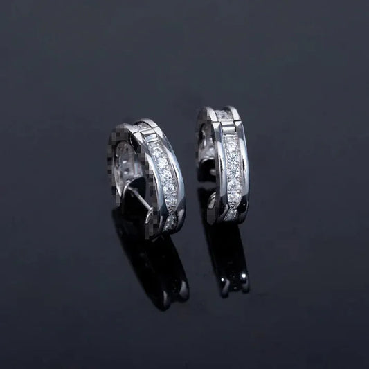 Pomuse ZERO 1 MINI SILVER DIAMOND EARRINGS