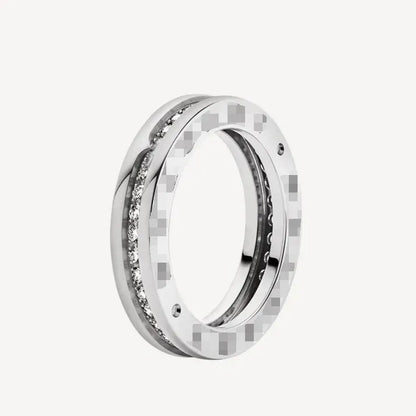 Pomuse ZERO 1 ONE-BAND PAVED DIAMONDS ON THE SPIRAL RING