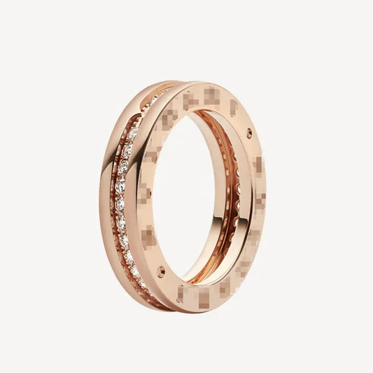 Pomuse ZERO 1 ONE-BAND PAVED DIAMONDS ON THE SPIRAL RING