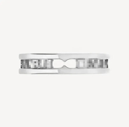 Pomuse ZERO 1 ONE-BAND WITH OPENWORK LOGO SPIRAL RING