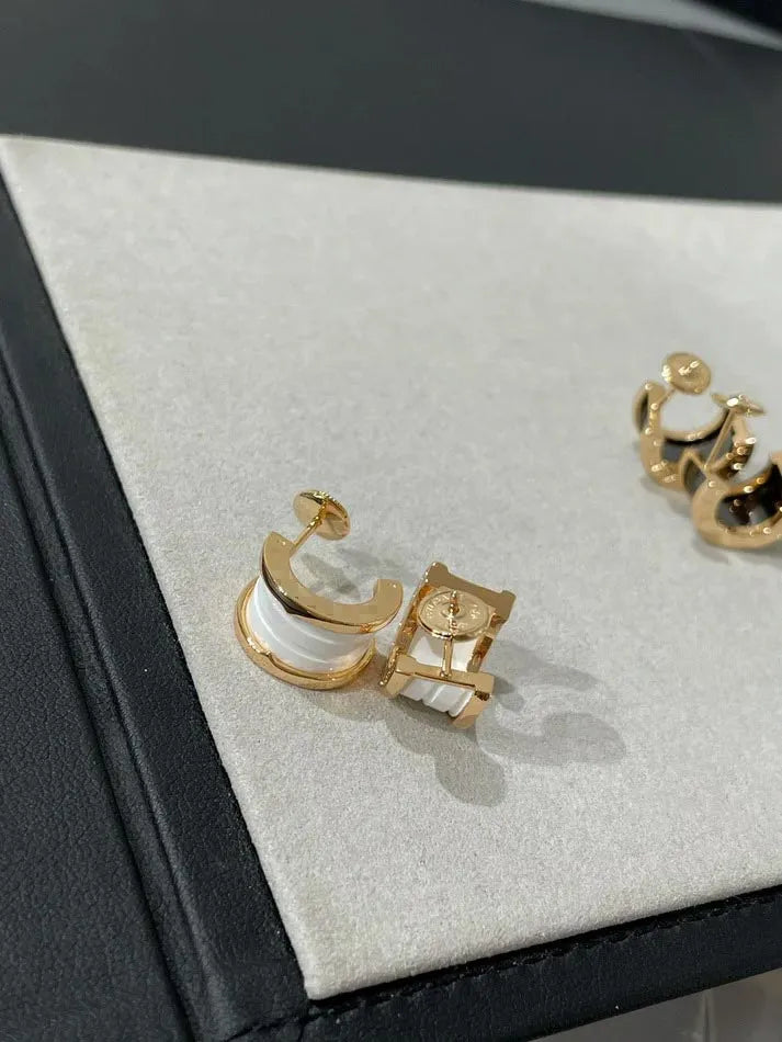 Pomuse ZERO 1 PINK GOLD CERAMIC EARRINGS