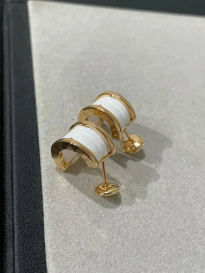 Pomuse ZERO 1 PINK GOLD CERAMIC EARRINGS