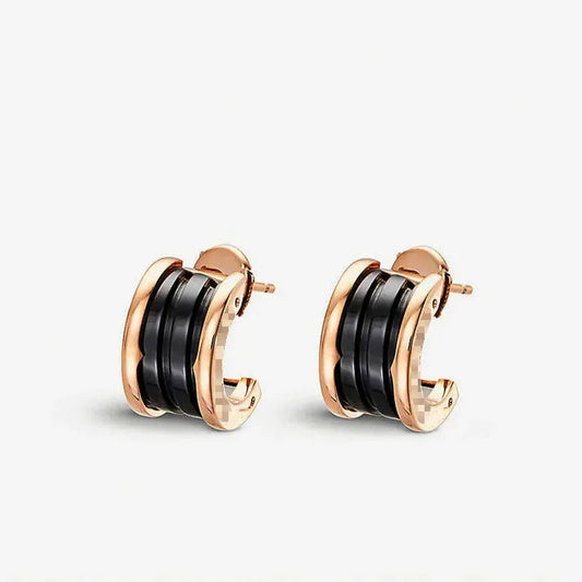 Pomuse ZERO 1 PINK GOLD CERAMIC EARRINGS