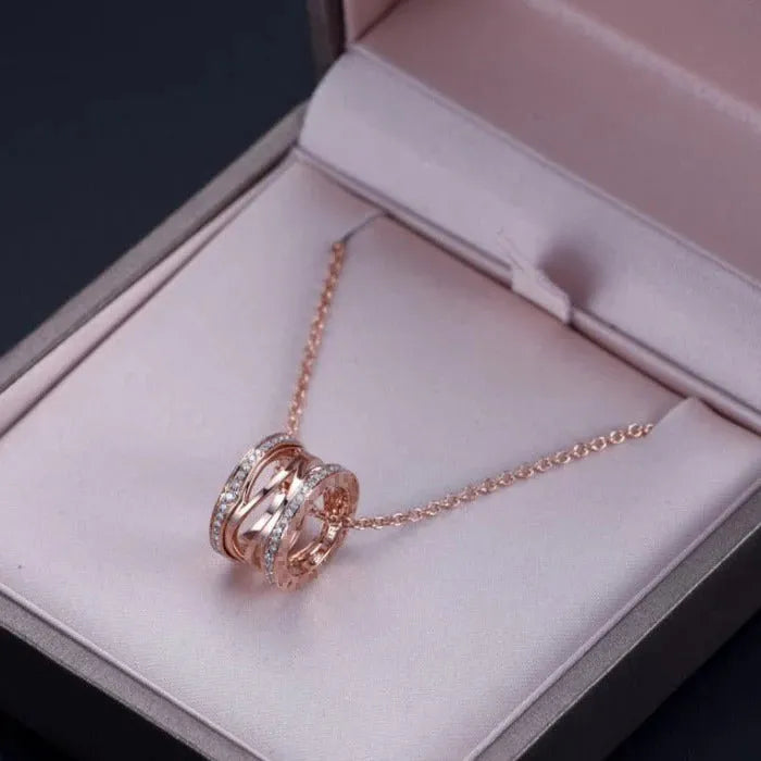 Pomuse ZERO 1 PINK GOLD DIAMOND OPEN NECKLACE
