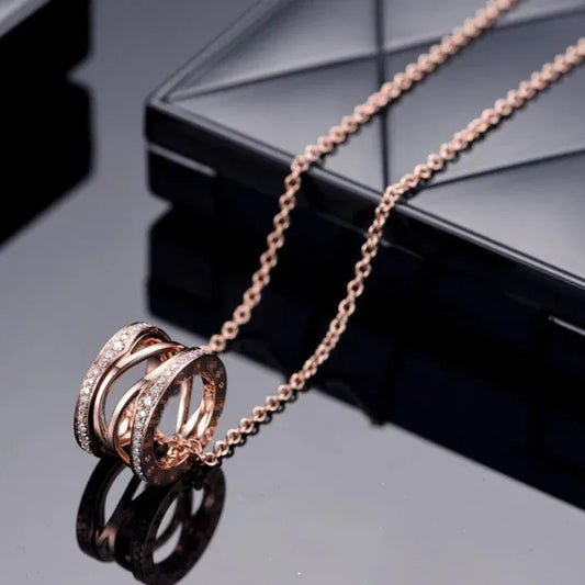 Pomuse ZERO 1 PINK GOLD DIAMOND OPEN NECKLACE