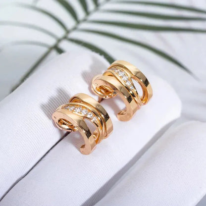 Pomuse ZERO 1 PINK GOLD DIAMONDS EARRINGS
