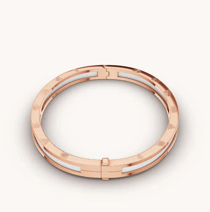 Pomuse ZERO 1 PINK GOLD WITH WHITE CERAMIC BRACELET