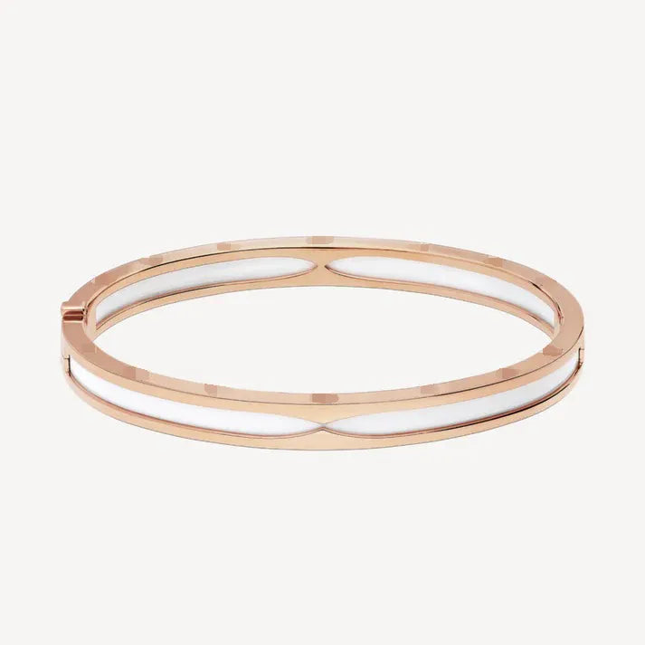 Pomuse ZERO 1 PINK GOLD WITH WHITE CERAMIC BRACELET