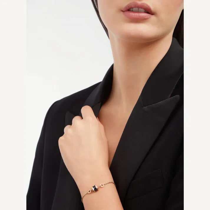 Pomuse ZERO 1 SOFT PINK GOLD AND BLACK CERAMIC BRACELET
