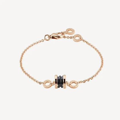 Pomuse ZERO 1 SOFT PINK GOLD AND BLACK CERAMIC BRACELET