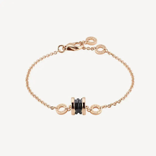 Pomuse ZERO 1 SOFT PINK GOLD AND BLACK CERAMIC BRACELET