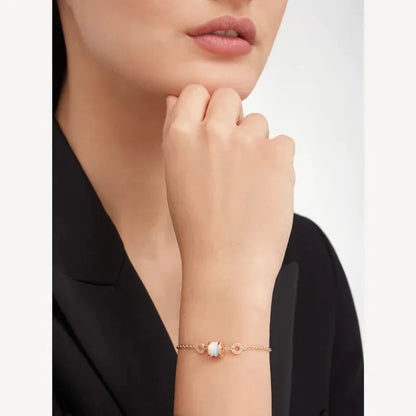 Pomuse ZERO 1 SOFT PINK GOLD AND WHITE CERAMIC BRACELET