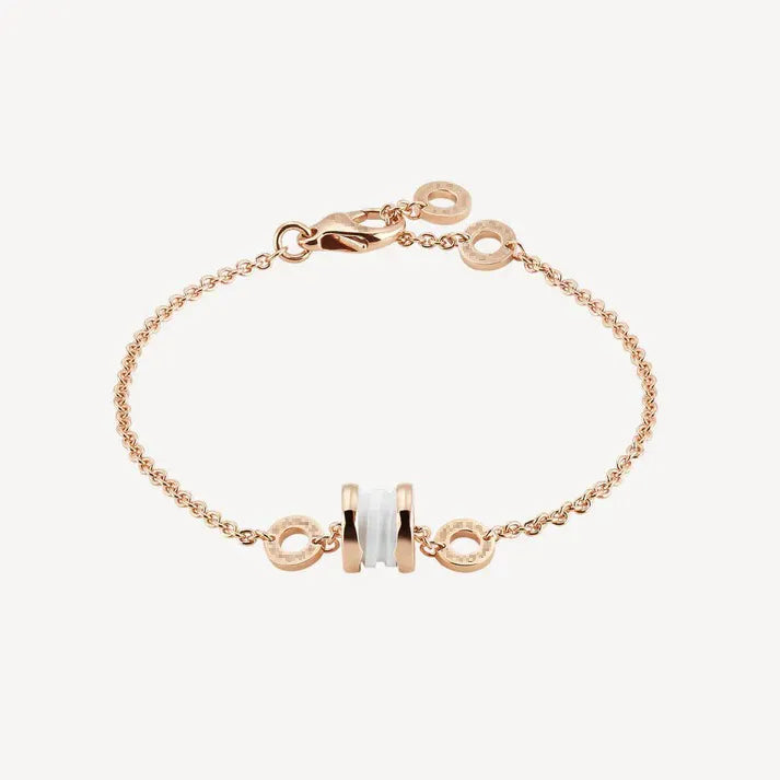 Pomuse ZERO 1 SOFT PINK GOLD AND WHITE CERAMIC BRACELET