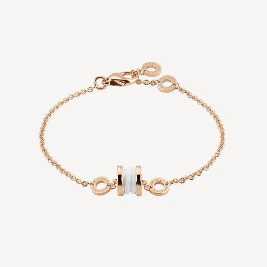 Pomuse ZERO 1 SOFT PINK GOLD AND WHITE CERAMIC BRACELET
