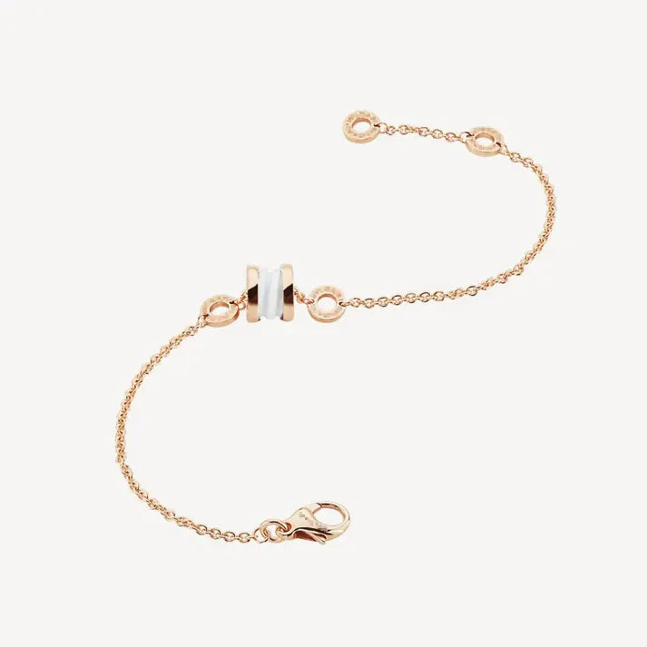 Pomuse ZERO 1 SOFT PINK GOLD AND WHITE CERAMIC BRACELET