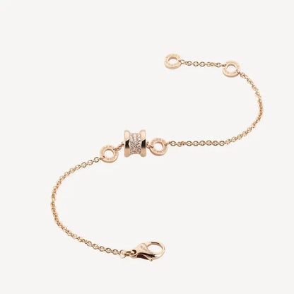 Pomuse ZERO 1 SOFT PINK GOLD WITH PAVED DIAMONDS ON THE SPIRAL BRACELET
