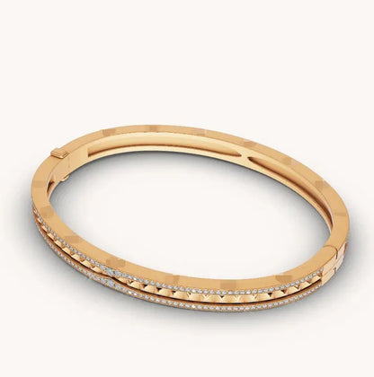 Pomuse ZERO 1 SPIRAL AND PAVED DIAMOND GOLD BRACELET