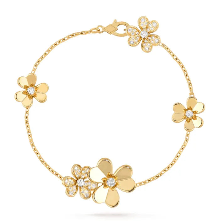 Pomuse FRIVOLE GOLD 5 FLOWERS BRACELET