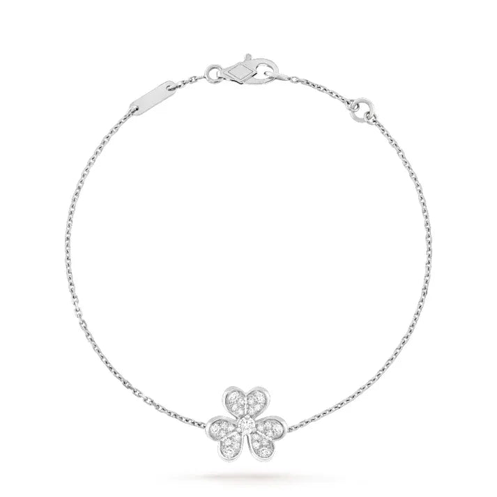 Pomuse FRIVOLE SILVER FLOWER DIAMOND BRACELET
