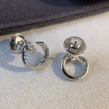 Pomuse JUSTE EARRINGS SILVER DIAMONDS