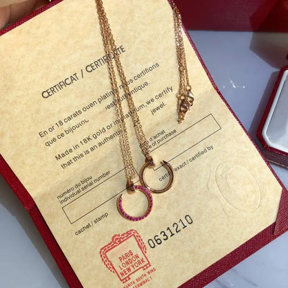 Pomuse JUSTE NECKLACE GOLD RED DIAMONDS