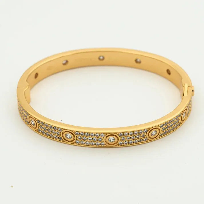 Pomuse LOVE BRACELET 6.1MM DIAMOND-PAVED 10 BIG DIAMONDS