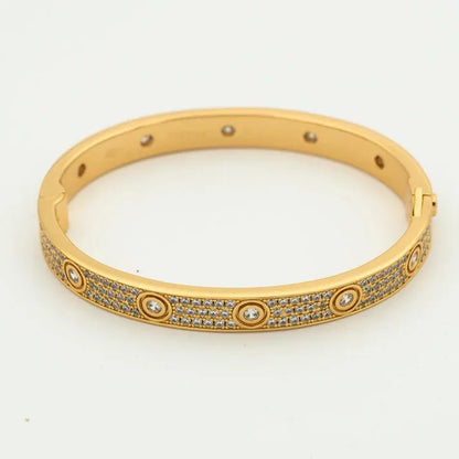 Pomuse LOVE BRACELET 6.1MM DIAMOND-PAVED 10 BIG DIAMONDS