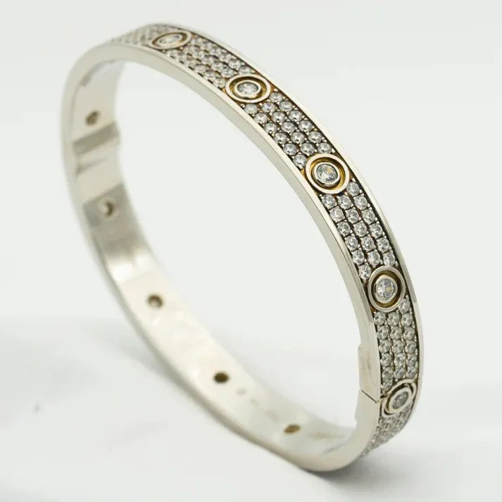 Pomuse LOVE BRACELET 6.1MM DIAMOND-PAVED 10 BIG DIAMONDS