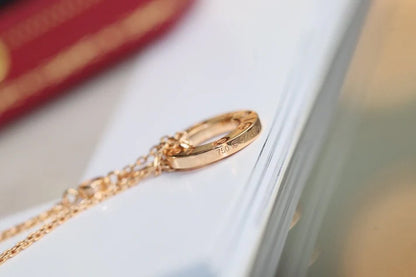 Pomuse LOVE NECKLACE ADJUSTABLE ROSE GOLD 2 DIAMOND