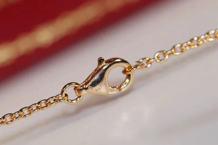 Pomuse LOVE NECKLACE PINK GOLD AND SILVER