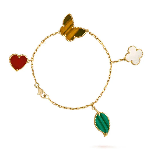 Pomuse LUCKY SPRING 5 MOTIF GOLD BRACELET