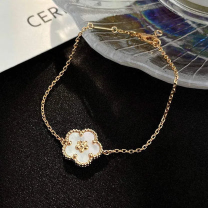 Pomuse LUCKY WHITE MOP PLUM BLOSSOM  BRACELET
