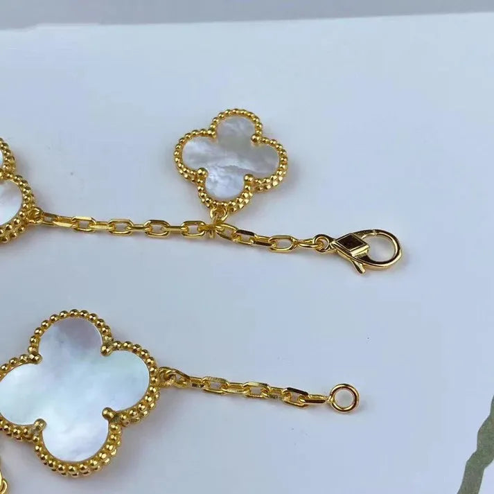 Pomuse MAGIC CLOVER MOP GOLD BRACELET 5 MOTIFS