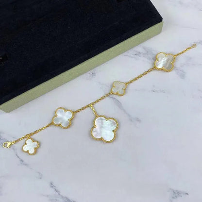 Pomuse MAGIC CLOVER MOP GOLD BRACELET 5 MOTIFS