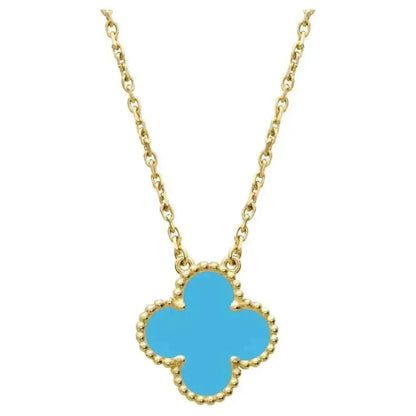 Pomuse CLOVER 15MM VINTAGE TURQUOISE NECKLACE